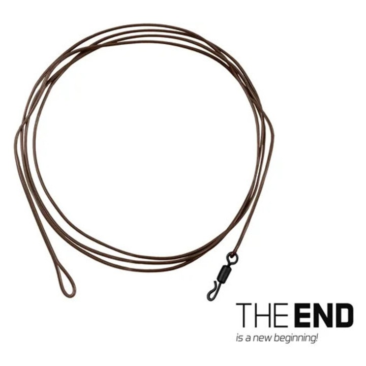 Montura Delphin The End Aramid Leader, 80 cm, 60lbsCaracteristici: Material Leader, 1 Bucata, Lungime 80 cm, Rezistenta 60 lbs, Culoare Maro Inchis, Vartej cu Inlocuire Rapida, Bucla pentru Fixare Fir de Baza