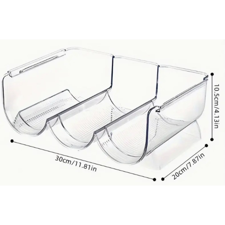 Suport pentru sticle vin Dousiany, minimalist, plastic, 3 sticle, transparent