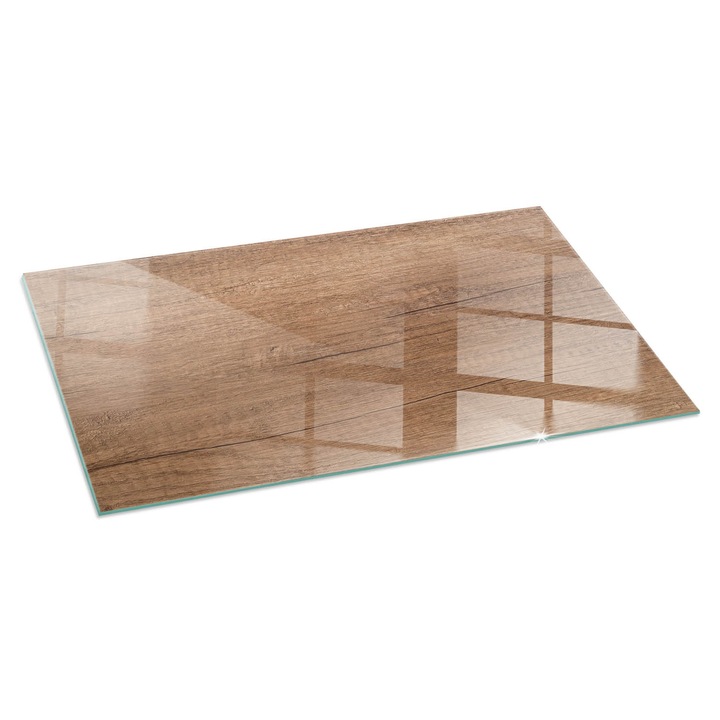 Tabla protectie podea semineu, Tulup, Model natural din lemn, Maro, 100x50 cm, Dreptunghiular, Cu imprimeu, Termorezistenta, Anti-Zgarieturi, 010010780170000007841