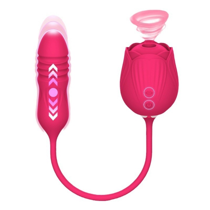 Vibrator, OPTLPL, 10 moduri de suctiune, silicon impermeabil, roz