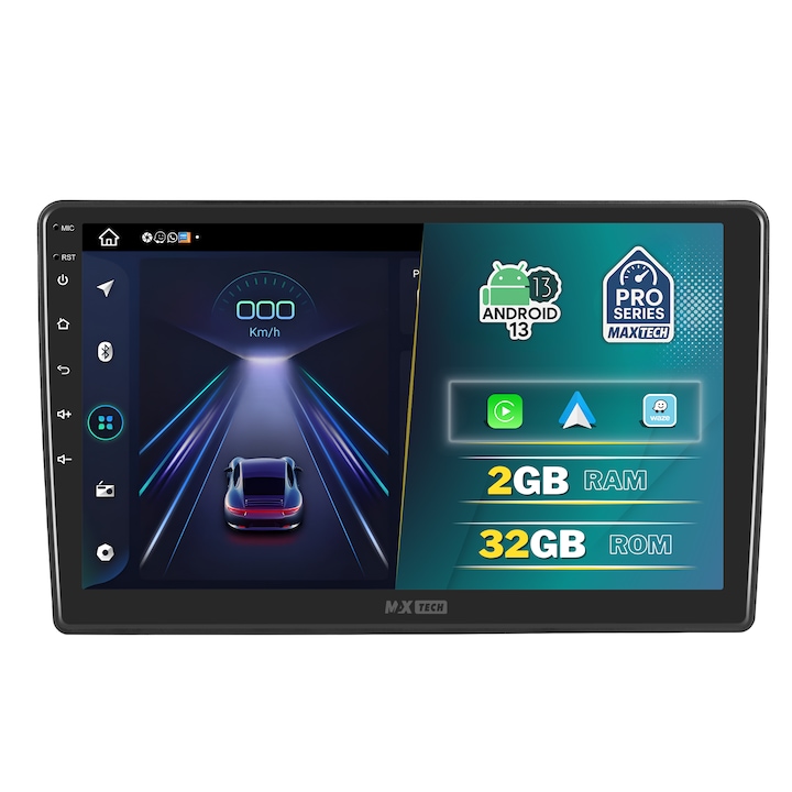 Toyota Auris 2006-2012 navigáció, MaxTech® PRO SZÉRIA, 2 GB RAM 32 GB ROM, Carplay és Android Auto, 10" HD érintőképernyő, GPS, Wifi, Bluetooth, Rádió, USB, EQ, DSP, Waze, Youtube, Play Áruház