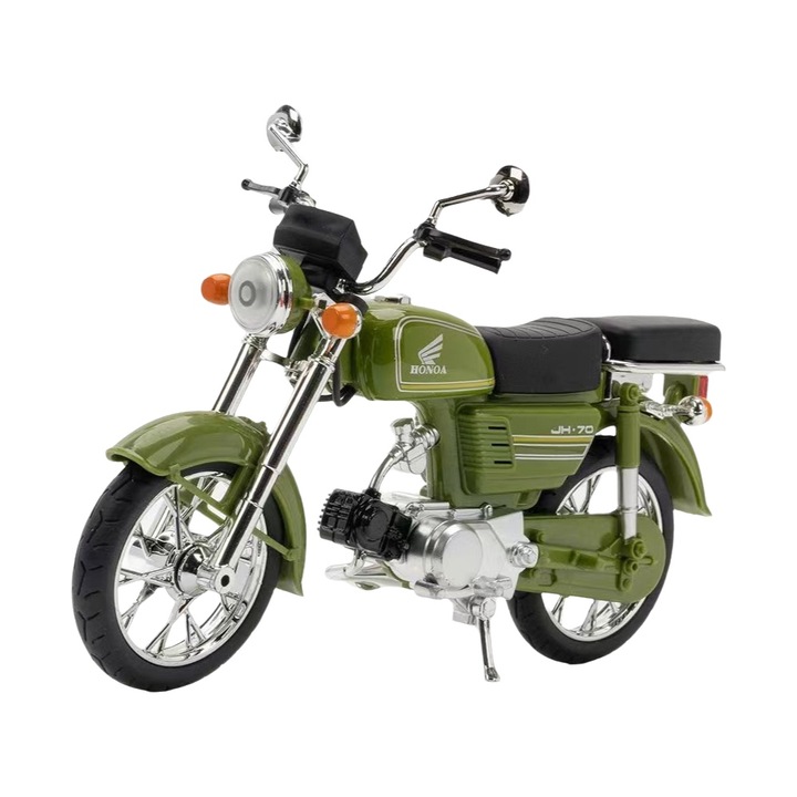 Honda JH-70 könnyűfém motorkerékpár modell, vintage stílusú, 15x30cm