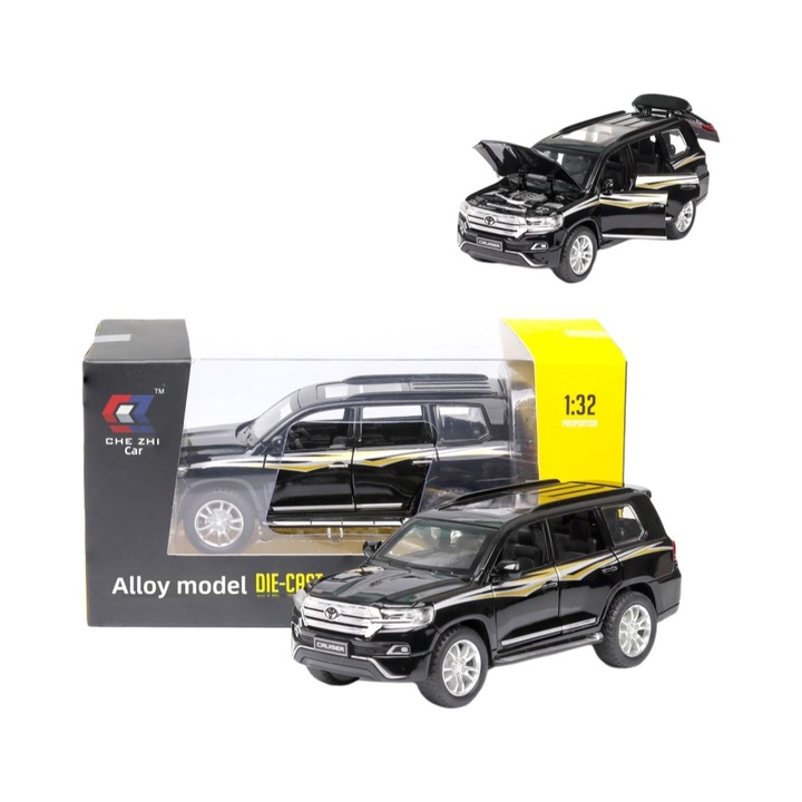 Land Cruiser modellautó működő ajtóval és lámpákkal
