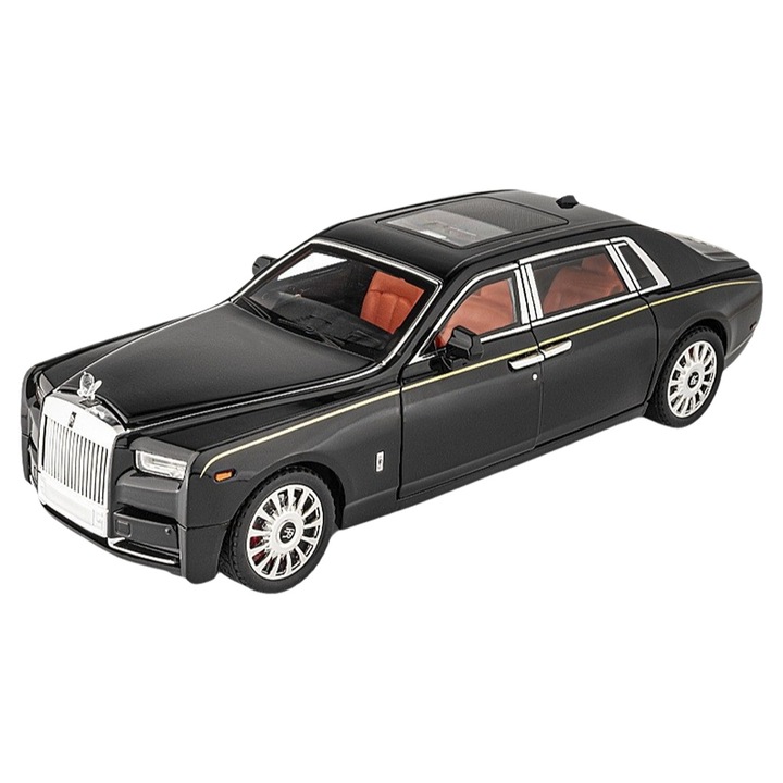 Rolls-Royce Phantom Modell, Könnyűfém, Fekete, 1:18