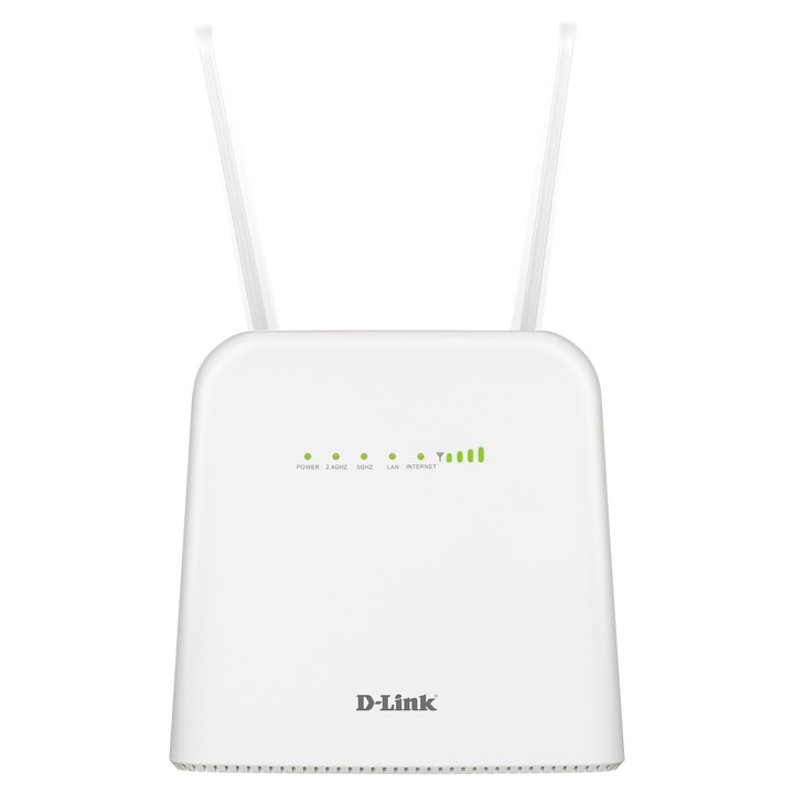 D-Link DWR-960 Lte Cat 7 Wi-Fi Ac1200 рутер, 4G/3G мобилен рутер, Multi-WAN, гигабитови портове, вграден слот за SIM карта, двойна защитна стена и функция за интернет сигурност
