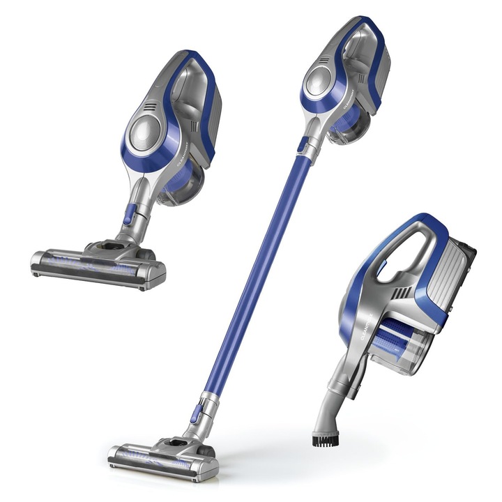 Cleanmaxx 2 az 1-ben kézi porszívó, forgó elektromos fúvókával, 150 W, kék/szürke