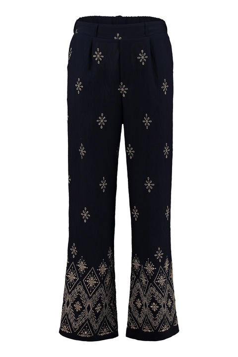 ZABAIONE, Pantaloni cu croiala bootcut si imprimeu, Albastru ultramarin/Bej