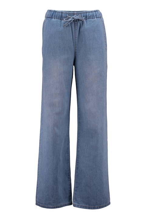 Hailys, Blugi evazati cu snururi de ajustare, Albastru melange