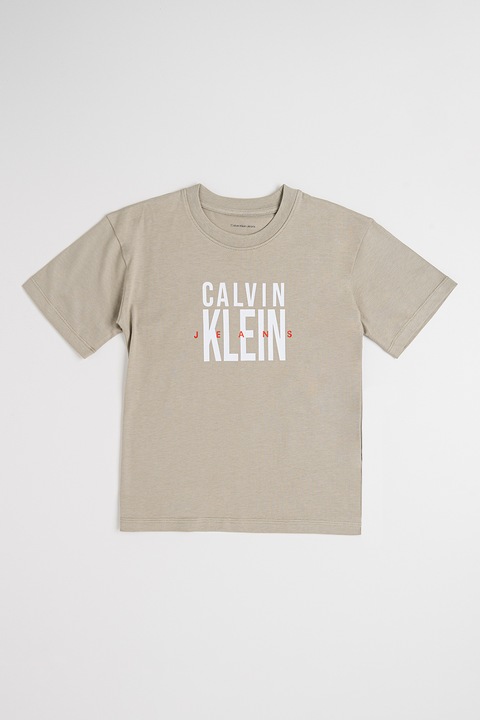 CALVIN KLEIN, Logómintás pamutpóló, Halványzöld