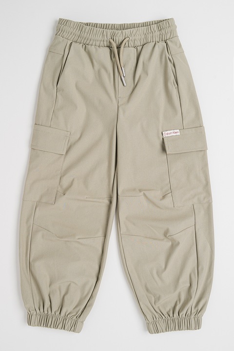 CALVIN KLEIN, Cargo nadrág állítható derékrésszel, Világosszürke, 164 CM