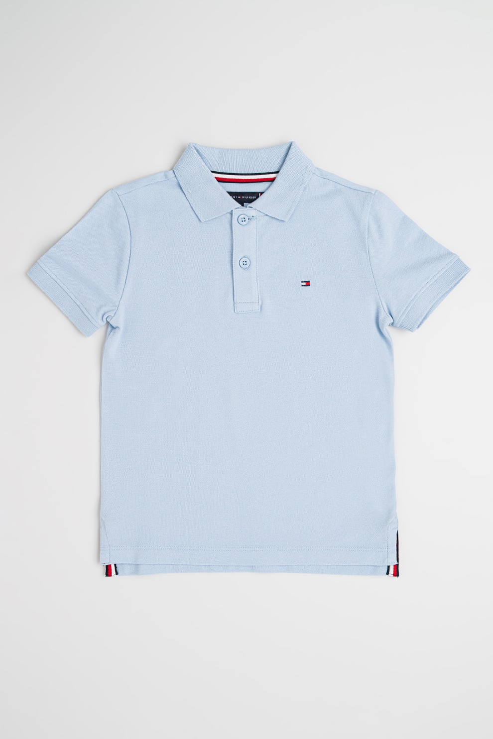 Tommy Hilfiger, Tricou polo din bumbac pique, Albastru azur, 116 CM