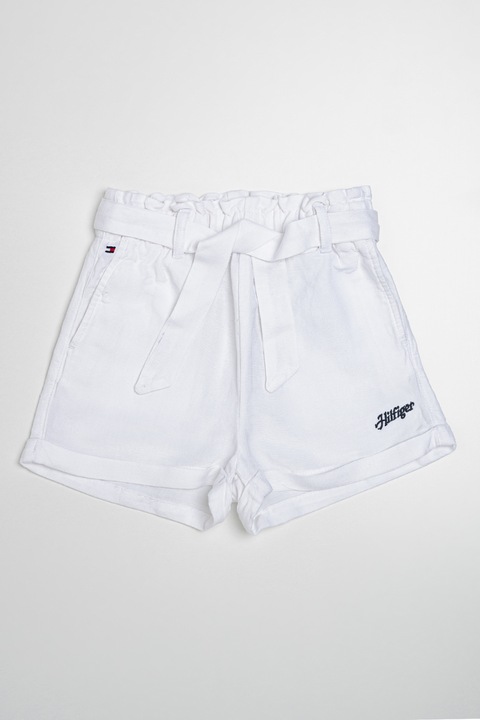 Tommy Hilfiger, Pantaloni scurti uni cu cordon, Alb