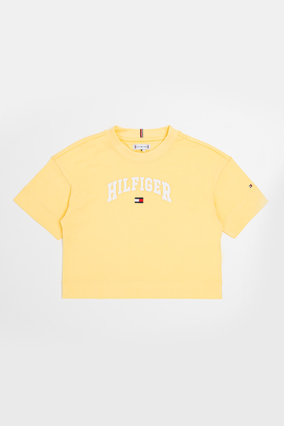 Tommy Hilfiger, Tricou cu imprimeu logo, Galben, 128 CM