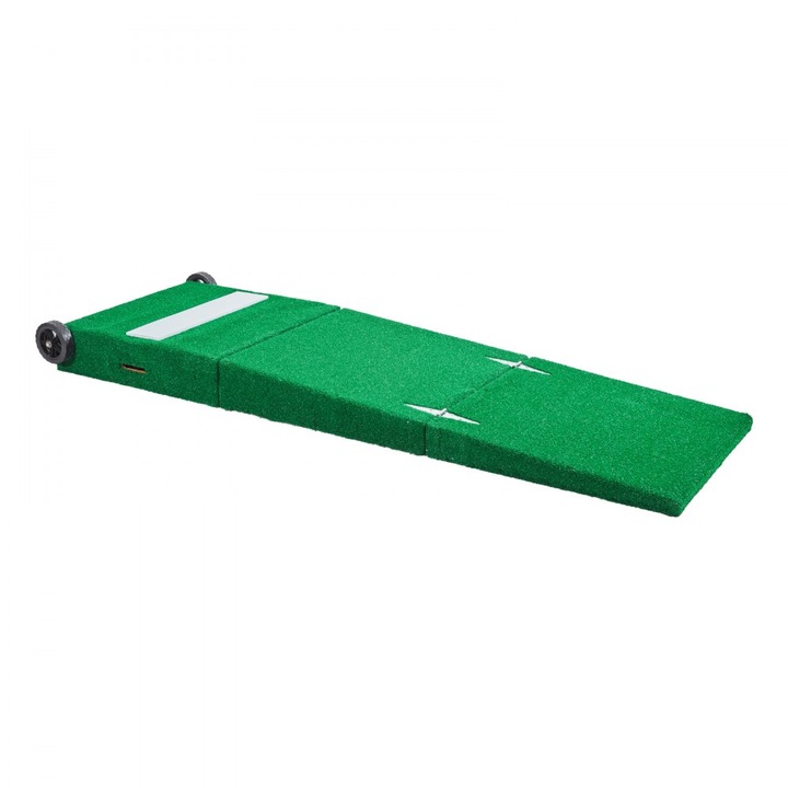 Baseball és softball platform, kerekekkel, 229 cm hosszú, fából készült, hordozható, ideális beltérre és kültérre, zöld