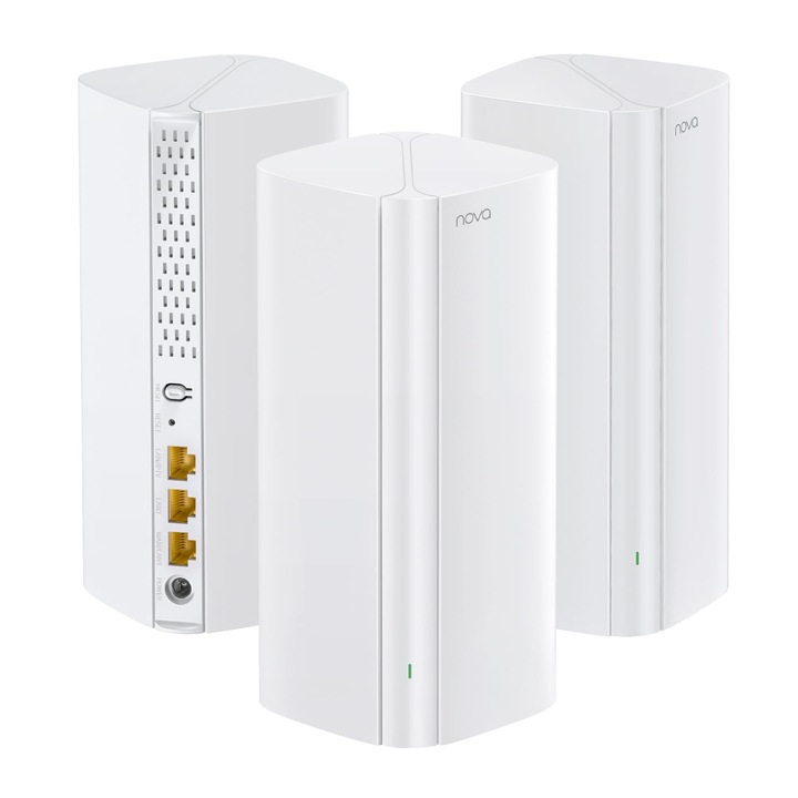 Sistem Wifi Mesh Tenda Nova Mx12, set, Ax3000, 9 porturi Gigabit, multiband, 3 dispozitive