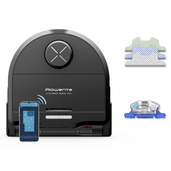 Роботизирана прахосмукачка Rowenta Xplorer, 600 мл, захранвана от батерии, мокро/сухо почистване