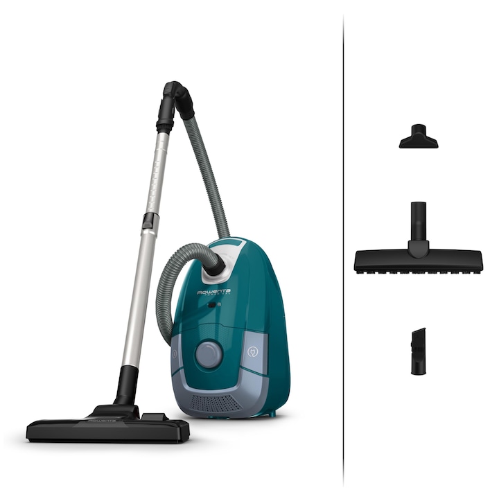 Aspirator Cu Sac, Rowenta, Power Xxl, 900 W, Rază De Acțiune 12m, Gri Petrol, RO3143