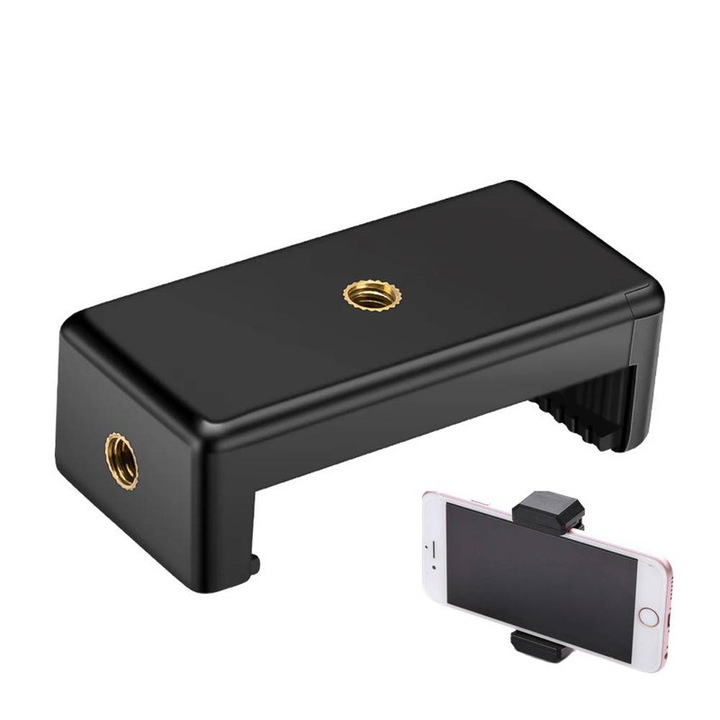 Adaptor pentru trepied cu surub Telesin, 1/4", ajustabil 4-5.5 inch, negru