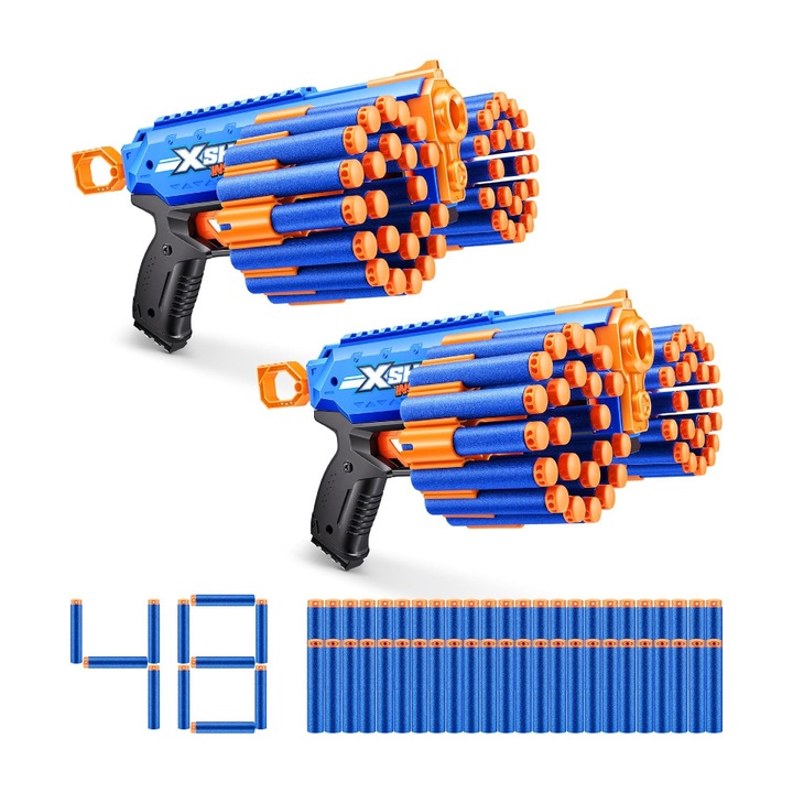 Детски пистолет X-Shot Insanity Manic, комплект от 2, 48 стрелички, 30 м, 69x30x7 см