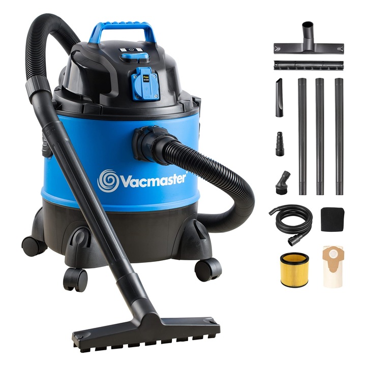 Aspirator Umed-Uscat Vacmaster Vq1220Pfc Aspirator Industrial Multifunctional Pentru Casa, Garaj, Masina, Inclusiv Filtru Cu Cartus, Sac De Filtru Din Fleece 1250W 20L