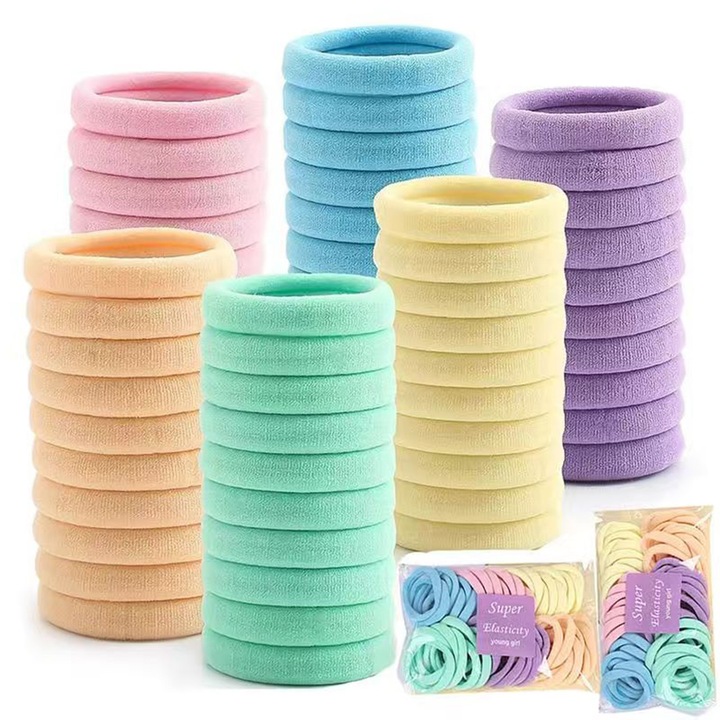 24 darabos, 5 cm-es hajgumi készlet, többszínű, gyerekeknek és lányoknak, nagy rugalmasságú