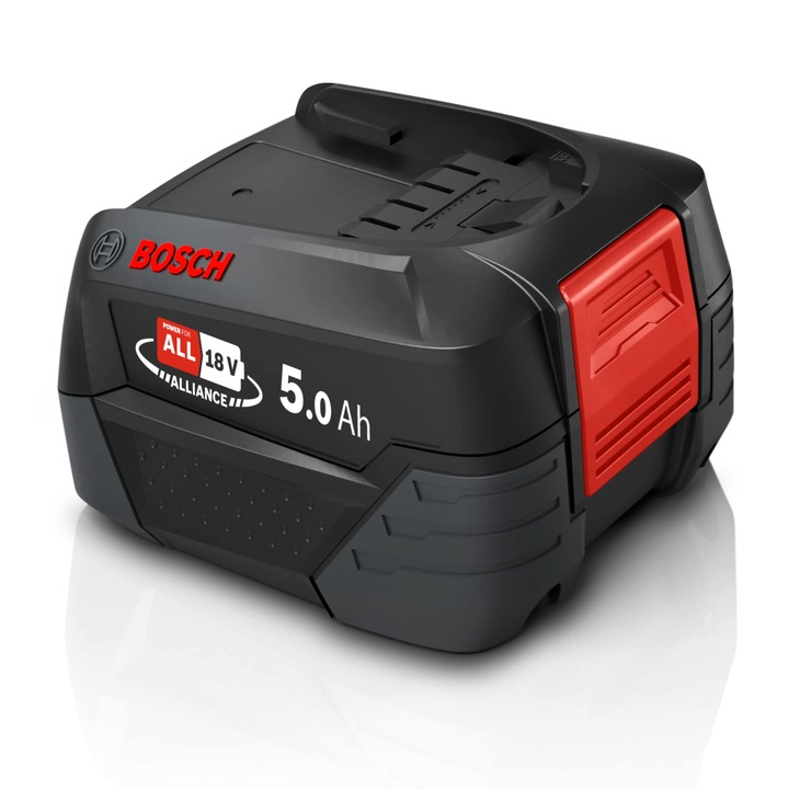 Сменяема батерия Bosch Power For All 18V 5.0Ah Bhzub1850, подходяща за всички безжични прахосмукачки Unlimited, изключително дълго време на работа, висока производителност, подходяща за взискателно почистване, черна