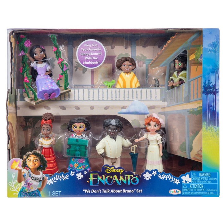 Encanto figurakészlet, JAKKS Pacific, Mirabel, Pepa, Felix, Dolores, Camilo, Isabela, Bruno, 7 cm