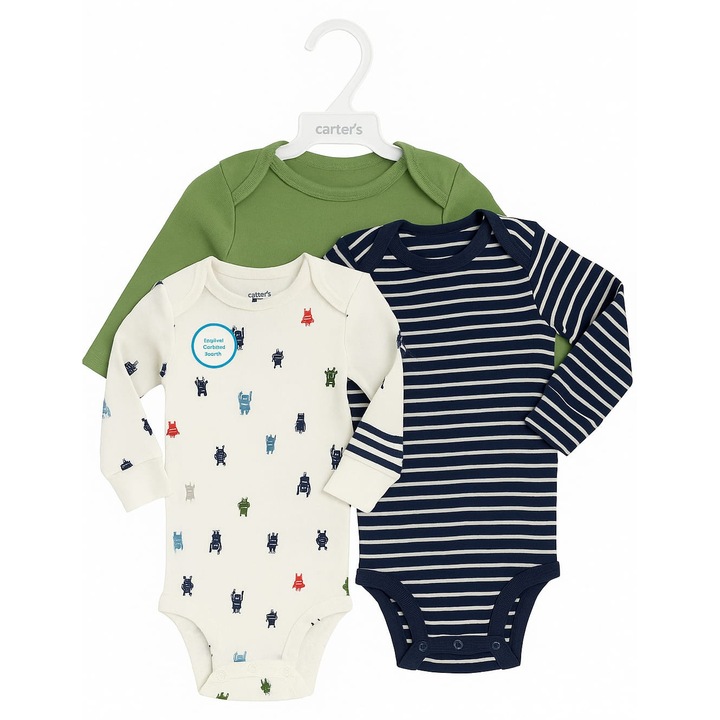 Fiú 3 részes body szett, Carter's, többszínű, 52-56 cm