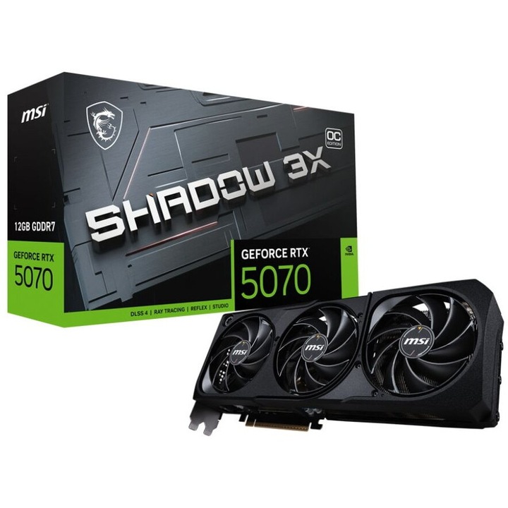 Placă video MSI GeForce RTX 5070 12GB SHADOW 3X OC BULK