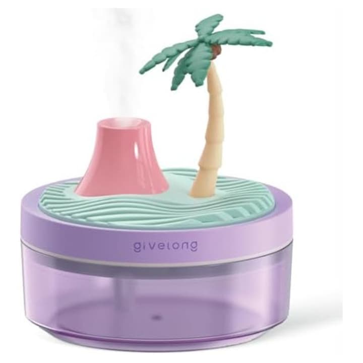 Umidificator Melia, More&Deco, 700ml, alb, 15x15x13cm, cu aromaterapie, design elegant
