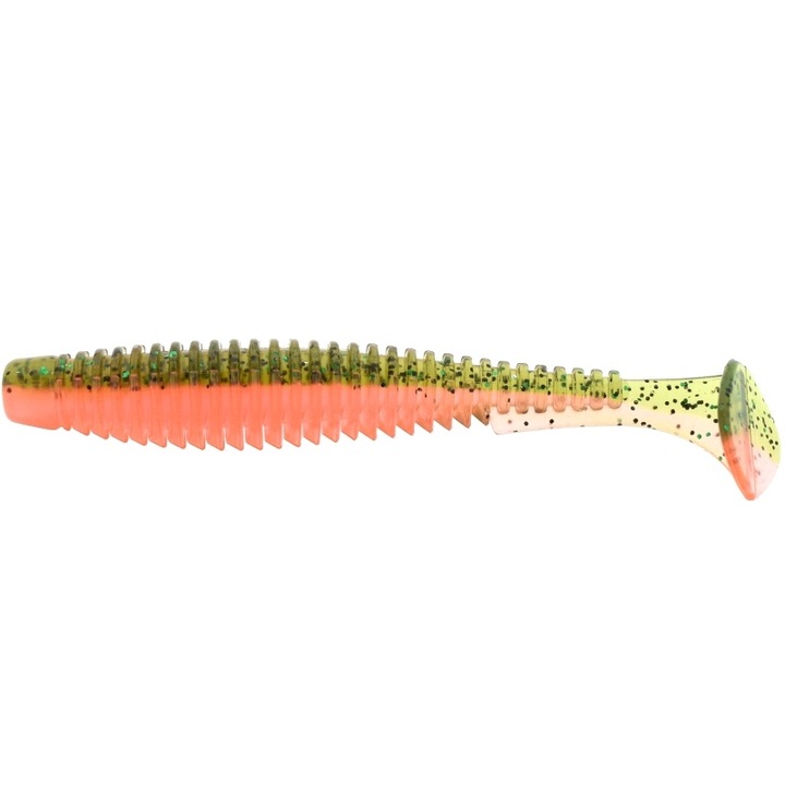 9 darabos FishUp U-Shad 7cm 205 Watermelon Flo Orange szett, sügér, csuka vagy süllő horgászatához
