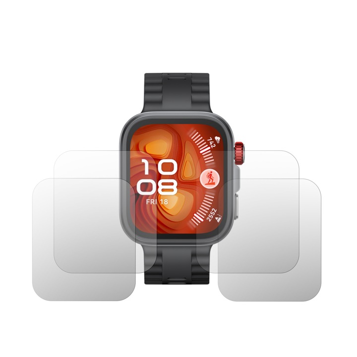 Комплект от 4 протектора за екран iSkinz за Huawei Watch Fit 4 Pro, невидими Skinz HD, ултрапрозрачни силиконови с пълно покритие, самозалепващи и гъвкави