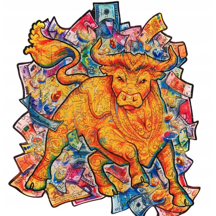 Puzzle, Niciunul, Colorat, 25x29 cm, 211 piese, pentru adulti, pentru copii peste 7 ani, Multicolor, Contine elemente in forma de animale si copaci, Lemn de inalta calitate, Taiere cu laser