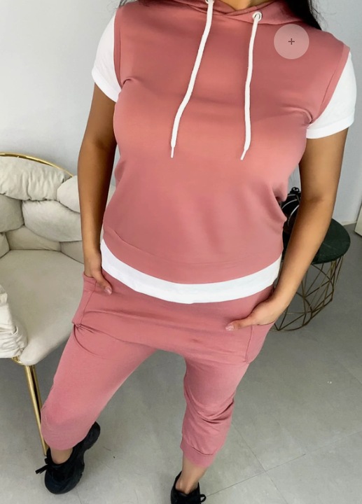 Trening dama sport cu maneca scurta, Roz