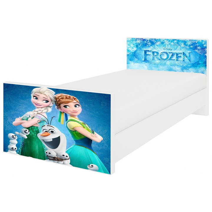 Pat copii Royal Tip Frozen Adventure 144x75x62 cm, ALB, 2-8 ani