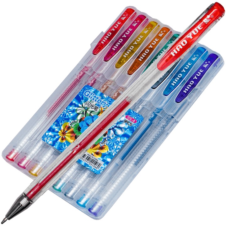 Pix gel cu sclipici 8 culori