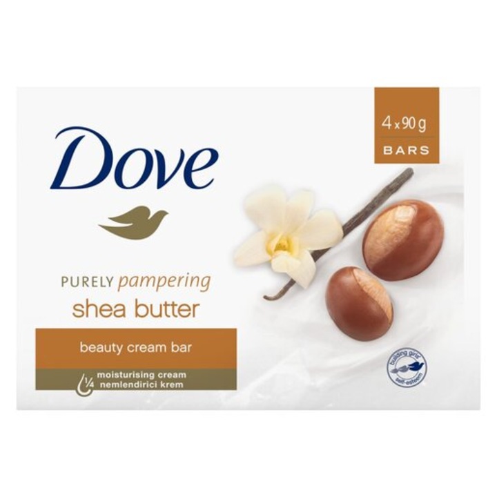 Sapun crema Dove Shea Butter, 4 bucati x 90 g