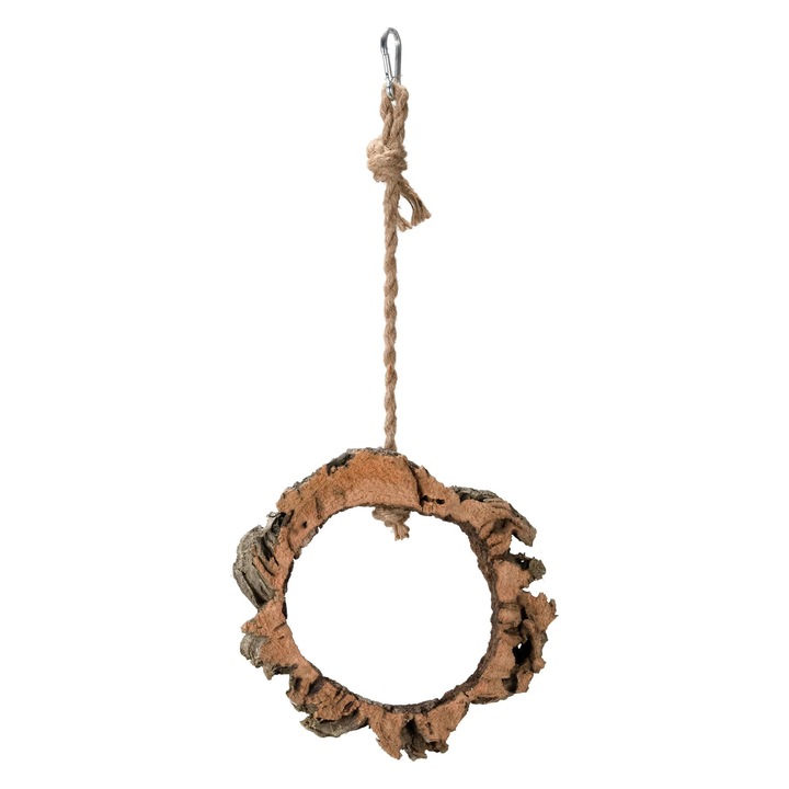 Cerc din pluta de stejar, Bioterr, pentru pasari mici si medii, natural, 50cm