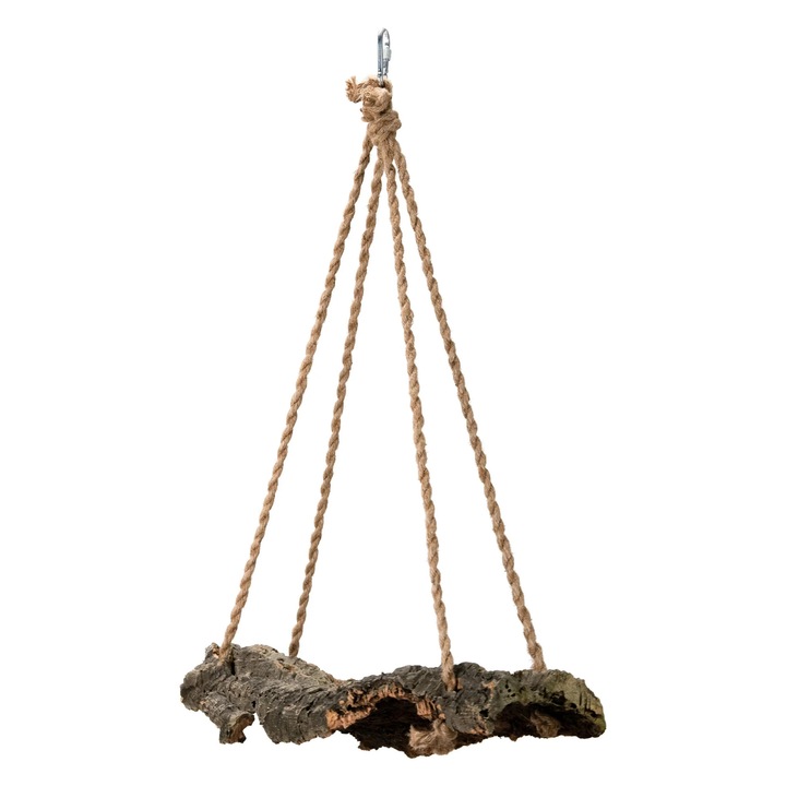 Leagan natural din scoarta de pluta, Parrot Planet, XXL, pentru papagali medii si mari, 50x15x60cm