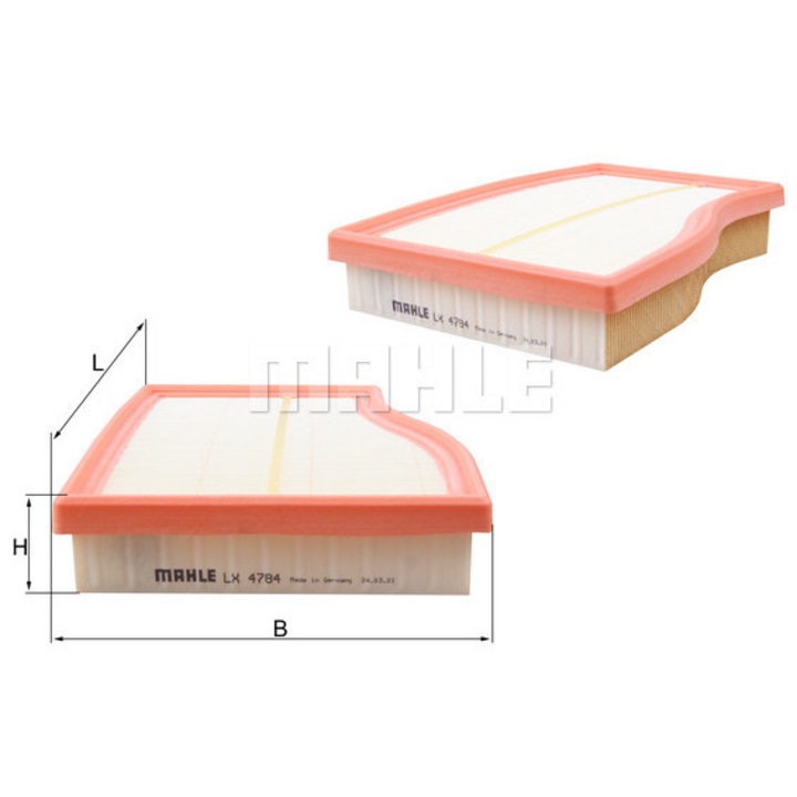 Knecht LX 4784 légszűrő, 256,7x186x46,5mm, kő