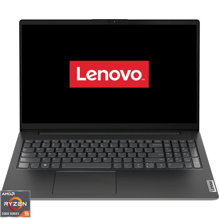 Laptop Lenovo V15 G3 ABA cu procesor AMD Ryzen™ 5 5625U pana la 4.30 GHz, 6 cores, 15.6", Full HD, 24GB DDR4, 512 GB SSD, AMD Radeon™ Graphics, No OS, Business Black