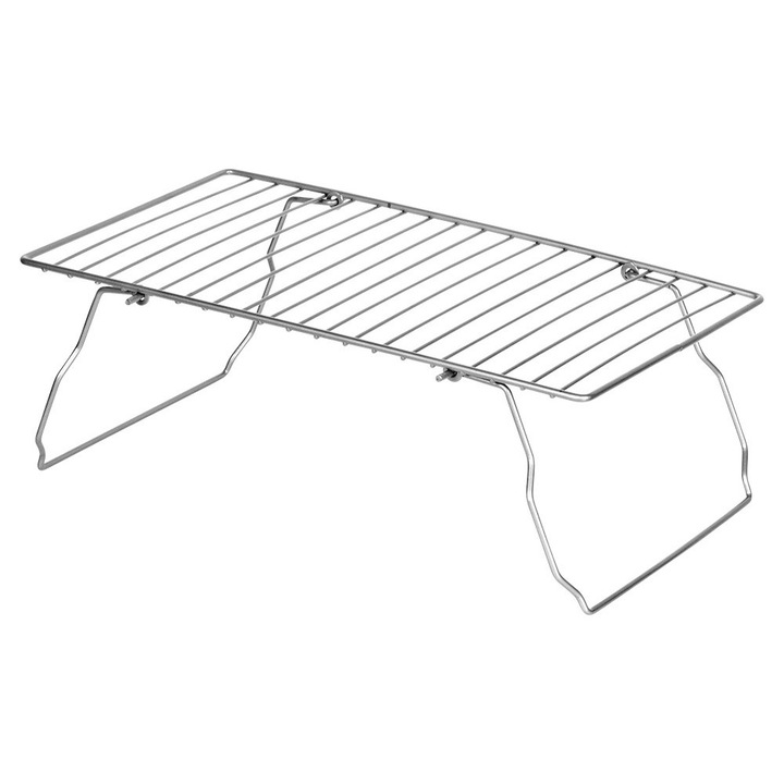 Konyhai polc, Storage Solutions, 37x21x135 cm, Fém, Összecsukható lábak, Univerzális használat, Két rekeszre osztja a szekrényt, Szürke
