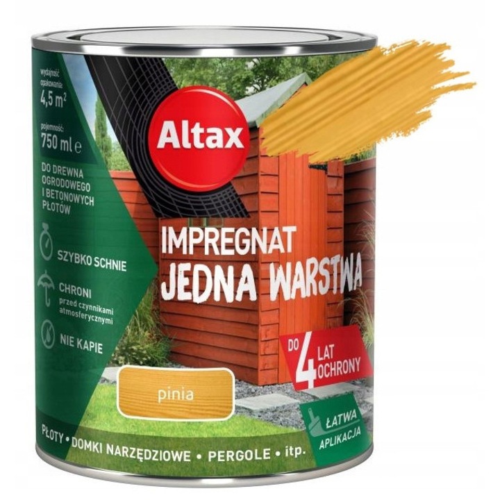 Vopsea pentru lemn si beton Altax, 750ml, Pinia, 1 strat, uscare rapida