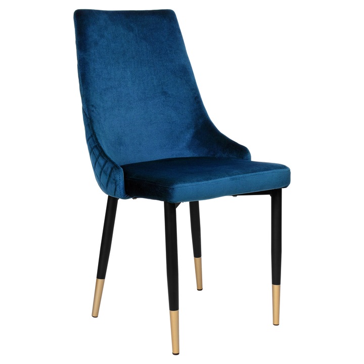 Scaun Vermont Velvet, tapiterie din catifea, picioare metalice aurii, culoare granat, dimensiuni 93x48x58cm