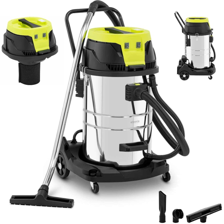 Индустриална прахосмукачка Ulsonix FLOORCLEAN 80VO PRO, 2000 W, 75 л, черна, пълен комплект