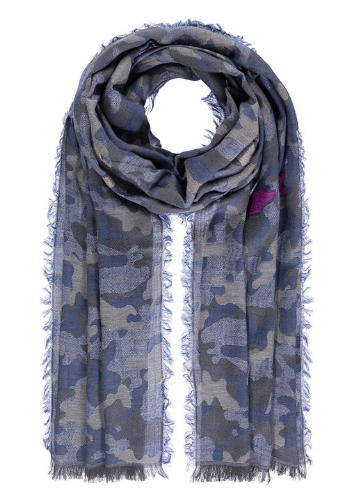 Sal dama colorat cu model moro, 70x180cm, detalii cu franjuri