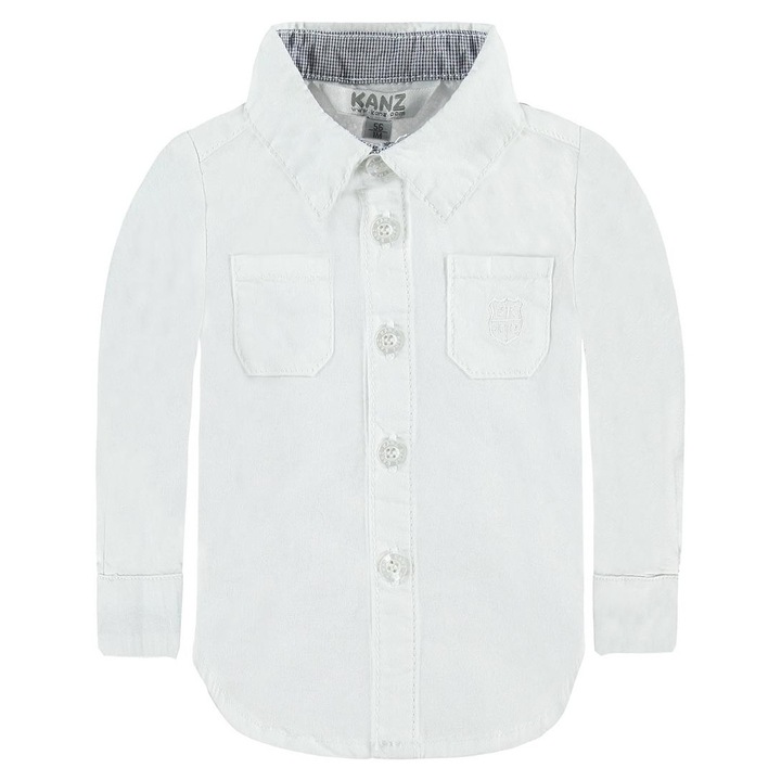 Camasa baieti, alba, lunga, Kanz, 68 CM