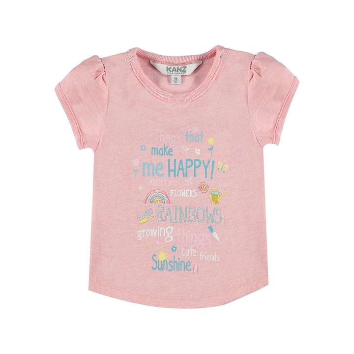 Gyerek póló, Kanz, rózsaszín, pamut, felirattal