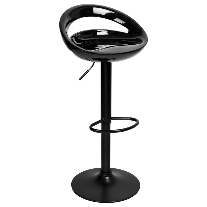 Hoker bar, model CORK, negru, inaltime reglabila, suport ergonomic