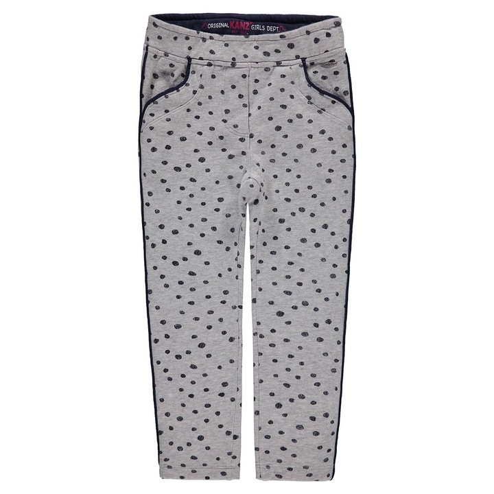 Kanz lányka nadrág, pamut, szürke/fekete, 92 CM
